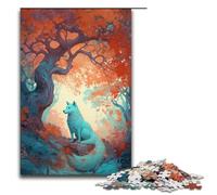 Jigsaw Puzzle for Adults Art Fox Under The Tree 1000 Pieces Puzzle Great Gift Suitable for And Teenager 14 And Up 1000 PCS(38x26cm)
