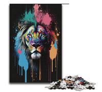 Jigsaw Puzzle for Adults Art Neon Lion 1000 Pieces Puzzle Great Gift Suitable for And Teenager 14 And Up 1000 PCS(38x26cm)
