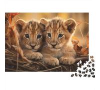 Jigsaw Puzzle for Adults, Baby Lions in The Wild, 1000 Pieces, 70x50cm/1000pcs; White Cardboard for Cleaner Sorting; Relaxed Solo Time at Home