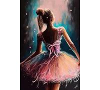 Jigsaw Puzzle for Adults Beginner Doodle by Number Full Diamond Style Embroidery Painting Kit, Pink Ballerina Girl and Unique Room Decor Wall Decor_500pcs
