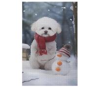 Jigsaw Puzzle for Adults Bichon Frises 1000 Piece Suitable for Children over 12 Years Old Wooden Puzzles (78×53cm)