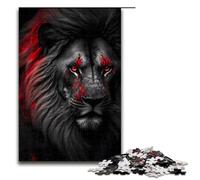 Jigsaw Puzzle for Adults Black Wild Angry Lion Art 1000 Pieces Puzzle Great Gift Suitable for And Teenager 14 And Up (75x50cm)