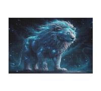 Jigsaw Puzzle for Adults Blue Cosmic Lion 1000 Piece Jigsaw Puzzles Wood Puzzle Adults And Children Challenging Game （75×50cm）