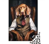 Jigsaw Puzzle for Adults, Boss Vizsla, 1000 Pieces, 52x38cm/1000pcs; A Calm After-work Activity; White Pieces with A Smooth Surface