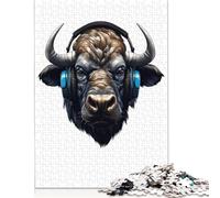 Jigsaw Puzzle for Adults Buffalo Headphones 500 Piece Jigsaw Puzzles Wooden Puzzle for Adults& Age 18 Years Up Educational Game 500pcs (52x38cm)