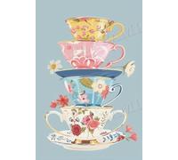 Jigsaw Puzzle for Adults Cartoon Colored Teacups Home Decor & Valentines Day Decorations - More Difficult Challenge (Wooden Puzzles Includes Beautiful Gift Box)_300pcs