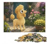 Jigsaw Puzzle for Adults, Cartoon Poodle Illustration, 500 Pieces | Group puzzle activity: solo or shared puzzle time alone or together.