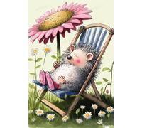 Jigsaw Puzzle for Adults Cartoon Sunbathing Hedgehog Puzzles,Joyful Home Entertainment Art Paintings - Spend A Good Winter,Cozy Room Kitchen Decor_1000pcs