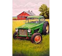 Jigsaw Puzzle for Adults Cartoon Vintage Tractor Puzzles,Joyful Home Entertainment Art Paintings - Spend A Good Winter,Cozy Room Kitchen Decor_500pcs