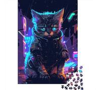 Jigsaw Puzzle for Adults Cat In The Rain 500 Pieces Jigsaw Puzzle Wooden Puzzle Suitable for Adults And 18 And Up Family Puzzle Game 500pcs (52x38cm)