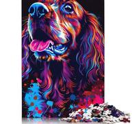 Jigsaw Puzzle for Adults Cocker Spaniel Dog Art 1000 Piece Jigsaw Puzzle for Adults Wood Jigsaw for Adults Kids Learning Educational Toy Size : 75x50cm