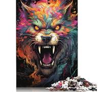 Jigsaw Puzzle for Adults Color Painting Wild Wolf 尺寸 Pieces Puzzles for Adults Kids Wooden Jigsaw Puzzles for Adults & Kids Age 12 Years Up Great Gift for Adults 500pcs (52x38cm)
