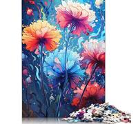 Jigsaw Puzzle for Adults Colorful Psychedelia of Dianthus 尺寸 Pieces Puzzles for Adults Kids Wooden Jigsaw Puzzles for Adults & Kids Age 12 Years Up Great Gift for Adults 500pcs (52x38cm)