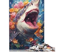 Jigsaw Puzzle for Adults Colorful Psychedelia of Sharks 尺寸 Pieces Puzzles for Adults Kids Wooden Jigsaw Puzzles for Adults & Kids Age 12 Years Up Great Gift for Adults 500pcs (52x38cm)