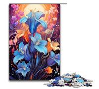 Jigsaw Puzzle for Adults Colorful Psychedelia of Spanish Hyacinths 1000 Pieces Puzzle Great Gift Suitable for And Teenager 14 And Up 1000 PCS(75x50cm)