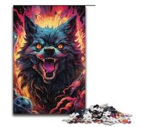 Jigsaw Puzzle for Adults Colorful Psychedelic Evil Dog from The Future 1000 Pieces Puzzle Great Gift Suitable for And Teenager 14 And Up 1000 PCS(38x26cm)