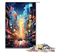 Jigsaw Puzzle for Adults Colorful Psychedelic Neon Tokyo City 1000 Pieces Puzzle Great Gift Suitable for And Teenager 14 And Up 1000 PCS(75x50cm)