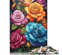Jigsaw Puzzle for Adults Colorful Roses 尺寸 Piece Jigsaw Puzzle Wooden Puzzles for Adults And Kids Age 12 Years Up Good Gift for Adults Kids 1000pcs (75x50cm)
