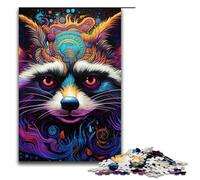 Jigsaw Puzzle for Adults Colourful Art Raccoon 1000 Pieces Puzzle Great Gift Suitable for And Teenager 14 And Up 1000 PCS(75x50cm)