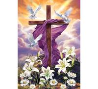 Jigsaw Puzzle for Adults Cross Christian Puzzles, Religious Bird Flower Puzzle，Catholic Faith Challenging for Fun Family Educational Activities Gift_500pcs