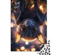 Jigsaw Puzzle for Adults, Cute Bat Hanging Upside Down, 1000 Pieces, 70x50cm/1000pcs; Relaxed Solo Time at Home; Low-dust White Cardboard Pieces