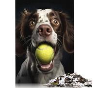Jigsaw Puzzle for Adults Cute Dog Animal Pet Tennis 1000 Piece Jigsaw Puzzles Wood Puzzle Adults And Challenging Game 1000pcs (75x50cm)