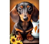 Jigsaw Puzzle for Adults Dachshund Kitchen Beautiful Drawings,for Bedroom Decor Family Holidays, Elevate Yourself Gift Decor_1000pcs