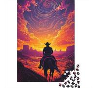 Jigsaw Puzzle for Adults, Desert Rider's Dawn, 1000 Pieces, 70x50cm/1000pcs; A Calm After-work Activity; Low-dust White Cardboard Pieces