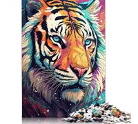 Jigsaw Puzzle for Adults Doodle Colorful Tiger 尺寸 Pieces Puzzles for Adults Kids Wooden Jigsaw Puzzles for Adults & Kids Age 12 Years Up Great Gift for Adults 1000pcs (75x50cm)