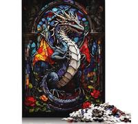 Jigsaw Puzzle for Adults Draconian Dragon Abstract 1000 Pieces Jigsaw Puzzle Wooden Puzzle Suitable for Adults And 18 And Up Family Puzzle Game 1000pcs (75x50cm)