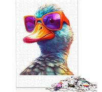 Jigsaw Puzzle for Adults Duck Sunglasses 500 Piece Jigsaw Puzzles Wooden Puzzle for Adults& Age 18 Years Up Educational Game 500pcs (52x38cm)