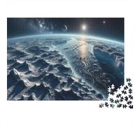 Jigsaw Puzzle for Adults, Exploring Frozen Worlds A Journey Through Ice-Covered Planets, 1000 Pieces, 38x26cm/1000pcs; Low-dust White Pieces for Sorting; Relaxed Solo Time at Home