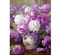 Jigsaw Puzzle for Adults Full Drill Purple Flowers in Vase Diamond Painting Purple Flower Puzzles 5D Paint DIY Crafts Diamond Art_300pcs
