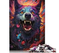 Jigsaw Puzzle for Adults Future Colorful Psychedelic Dog11 尺寸 Piece Jigsaw Puzzle Wooden Puzzles for Adults And Kids Age 12 Years Up Good Gift for Adults Kids 500pcs (52x38cm)