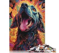 Jigsaw Puzzle for Adults Future Colorful Psychedelic Dog75 尺寸 Pieces Puzzles for Adults Kids Wooden Jigsaw Puzzles for Adults & Kids Age 12 Years Up Great Gift for Adults 500pcs (52x38cm)