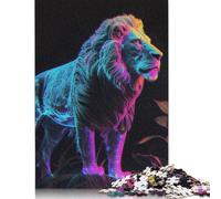 Jigsaw Puzzle for Adults Glowing Lion 500 Piece Jigsaw Puzzles Wooden Puzzles for Adults& Teens Age 18 Years Up Challenging Game 500pcs (52x38cm)