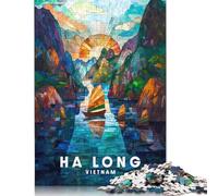 Jigsaw Puzzle for Adults Ha Long Poster 500 Piece Jigsaw Puzzles Wooden Puzzles for Adults& Teens Age 18 Years Up Challenging Game 500pcs (52x38cm)