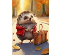 Jigsaw Puzzle for Adults Hedgehog Going On A Trip Alone Beautiful Drawings, for Bedroom Decor Family Holidays, Elevate Yourself Gift Decor_300pcs