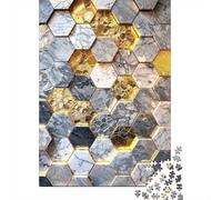 Jigsaw Puzzle for Adults, Hexagonal Harmony Art, 1000 Pieces, 52x38cm/1000pcs, White Card Pieces for Easy Sorting; A Calm After-work Activity