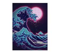 Jigsaw Puzzle for Adults, Hoksau Wave Neon in Moon, 500 PCS
