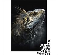 Jigsaw Puzzle for Adults, Iguana Close Up, 1000 Pieces, 52x38cm/1000pcs, White Card Pieces for Easy Sorting; A Calm After-work Activity