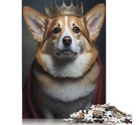 Jigsaw Puzzle for Adults King Corgi 500 Piece Jigsaw Puzzles Wooden Puzzle for Adults& Age 18 Years Up Educational Game 500pcs (52x38cm)