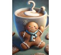 Jigsaw Puzzle for Adults Kits Gingerbread Man Coffee - Adult by Number Full Diamond Covered 5d Restaurant Decor Kitchen Decor Shop Decor - Round Gemstone Craft_500pcs