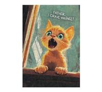 Jigsaw Puzzle for Adults, Kitten Craves Violence Meme, 300 PCS