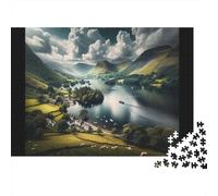 Jigsaw Puzzle for Adults, Lake District Landscape, 1000 Pieces, 70x50cm/1000pcs; White Cardboard for Cleaner Sorting; Relaxed Solo Time at Home