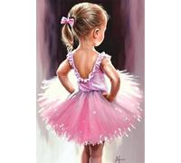 Jigsaw Puzzle for Adults Little Pink Ballerina DIY Beginner Simple Version Painting Kit, Classic Landscape Art - Great for Home Decor Garden Decor_300pcs
