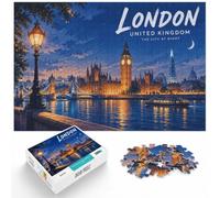 Jigsaw Puzzle for Adults London Cityscape at Night 1000pcs (38x26cm) Gift | For the Christmas break: Adult jigsaw puzzle with 1000 pieces; for Christmas, winter weekends and New Year leisure.