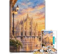 Jigsaw Puzzle for Adults Milan Cathedral Sunset 1000pcs (38x26cm) Challenge | For Christmas holidays spent indoors: Adult jigsaw puzzle with 1000 pieces works well for shared time during the holidays.