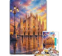 Jigsaw Puzzle for Adults Milan Cathedral Sunset 1000pcs (38x26cm) | For adults who enjoy jigsaws, this adult jigsaw puzzle with 1000 pieces fits a regular jigsaw hobby.