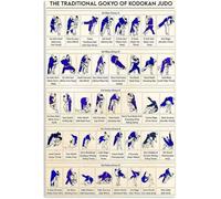 Jigsaw Puzzle for Adults Minimalist Home Decor - Judo Knowledge Class Puzzle Art, Traditional Kung Fu, Fluorescent Blue Character for Judo Enthusiasts Wall Decor Shop Club_1000pcs